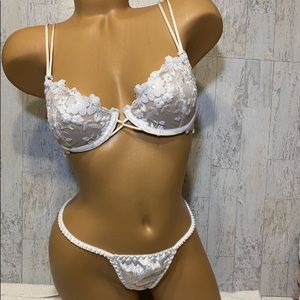 Vntg Victoria Secret Bra & Panty White Bridal Bride